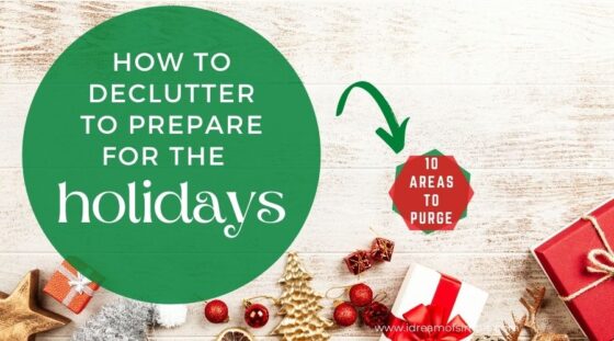 Are you stressed out by the holidays adding more stuff to your home?  Take some time before the holidays to declutter your home of excess stuff to make space for more joy this season.  Inside learn 10 areas to declutter before the holidays so you are not even more overwhelmed after the holidays!